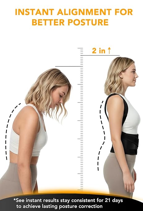 BigRose Posture Corrector for Women and Men, X Power Support Belt for Back Pain Relief with Adjustable Shoulder Straightener, Upper Lower Lumbar Neck Support, Comfortable Back Brace, X-Large
