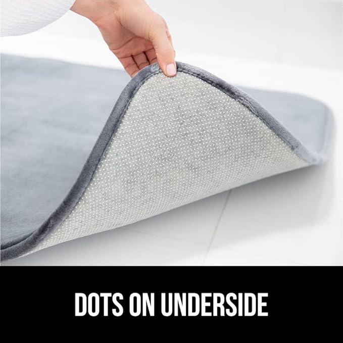 GORILLA GRIP Memory Foam Bath Rugs, Soft Absorbent Velvet Bathroom Mats, Durable Dots on Underside, Machine Washable Bathmat, Carpet Rug Room Decor for Shower Floor, 42x24 Mat, Graphite Gray