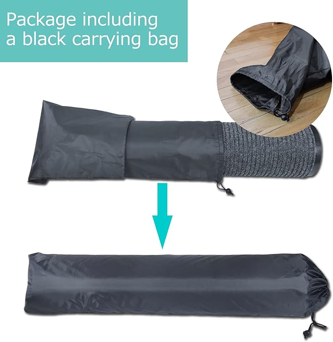 ITINA Door Mat About W3' x L16' Large Outdoor Indoor Mat Waterproof Rubber Back Rugs for Home Office Business Areas Grey-Black