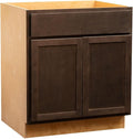 Quicklock RTA (Ready-to-Assemble) | Base Kitchen Cabinets - Shaker Style | Made in America (Espresso Stain, 27" Wx34.5 Hx24 D Base)