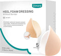 Dimora Heel Foam Dressing, Non-Adhesive Hydrophilic Pads, Highly Absorbent 5.5 x 4 in Pack of 5 Waterproof Dressing for Wound Care