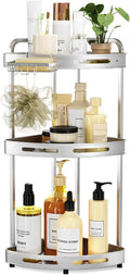 Corner Shower Caddy Standing, 3-Tier Rustproof Shower Organizer with Soap Holder, Aluminum Shower Shelf Stand for Bathroom Storage, Siver