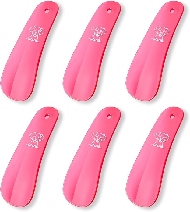 Shoe Horn for Kids - Plastic Small Mini Toddler Shoe Horn Travel Size - for Women - Shoe Helper Spoon Short 6 pack