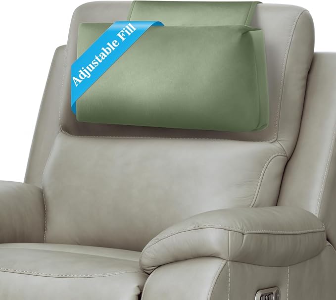 Recliner Headrest Pillow, Adjustable Comfort Neck & Head Support Pillow, Soft Velvet Non-Slip Headrest for Pain Relief & Relaxation, Ideal for Recliner, Couch, Chair, Sofa
