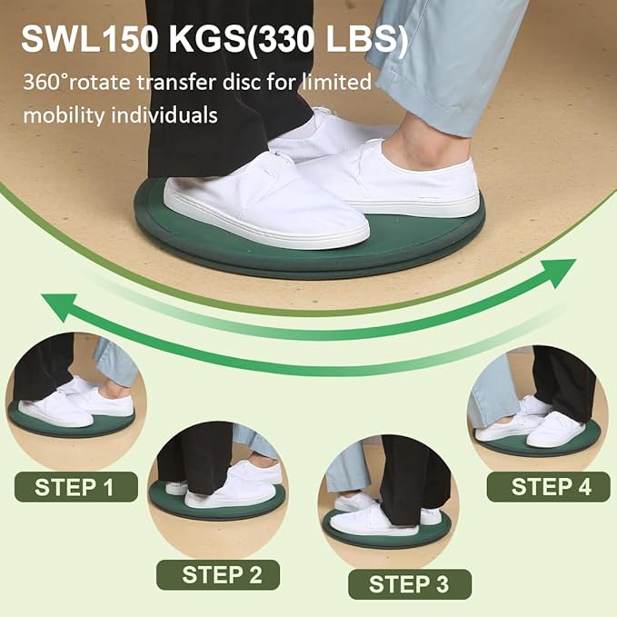 Pivot Disc for Patient Transfer,Turning Devices-Transfer Disc with 360°Rotation for Elderly/Disabled,Assist to Move Position from Bed to Wheelchair/Seat/Car,15.7" Diameter