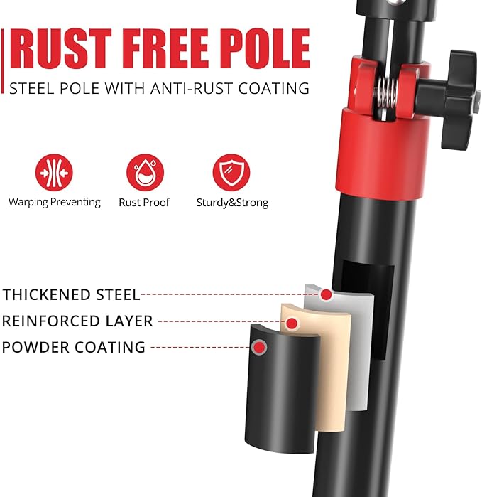 XINQIAO Cabinet Jacks for Installing Cabinets, Heavy Duty Third Hand Tools Adjustable Support Pole from 49.2 in to 114.2 in, 1 PC