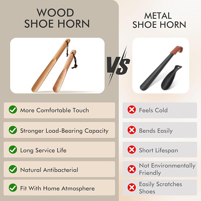 Shoe Horn Long Handle for Seniors Men Women, Small Shoe Spoon for Kids, 2pcs Boot Horn Shoe Helper for Home or Travel