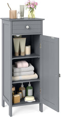 GLACER Floor Storage Cabinet, Multifunctional Bathroom Storage Cabinet with 2 Adjustable Shelves, Ideal for Bathroom, Living Room, 14 x 12 x 34.5 inches (Grey)