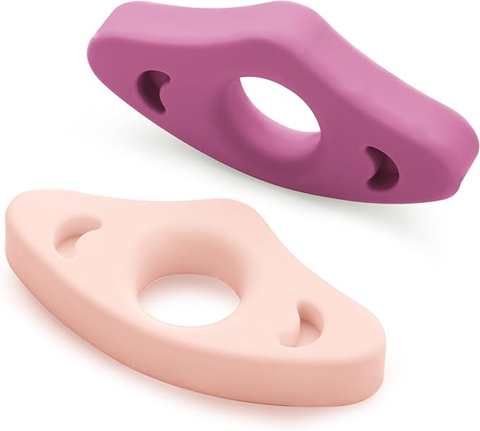 Book Page Holder, 2 Pack Breathable Silicone Thumb Page Holder for Reading, Ideal Book Reader Gifts and Reading Accessories (Small Size, Pink - Purple)