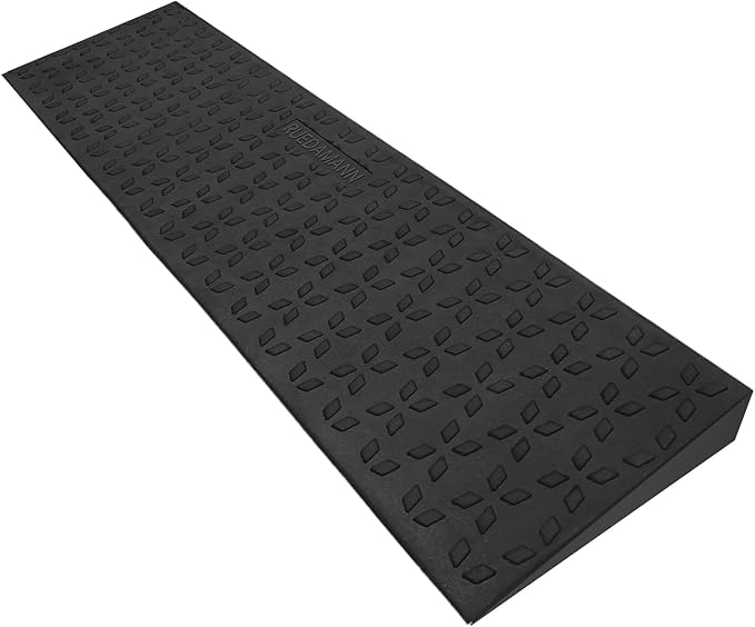 Ruedamann 1.8" Rise Threshold Ramps for Doorways, Sturdy Rubber Threshold Ramp, Non-Slip Ramp for Wheelchair for Home, Adjustable and Cuttable for Wheelchairs, Scooters, Sweepers, Curbs
