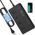 ZigBee Smart Power Strip Surge Protector,Smart Fast Charge, 4 Individually Controlled Outlets, Compatible with Alexa Google Home Phiilps HUE, (Matter Upgrade Version - Black)