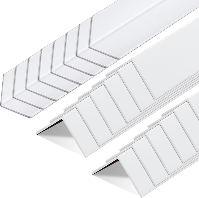 Sasylvia 20 Pcs 2-3/8 x 48 Inches Wall Corner Protector Guards, Avoid Scratching Scuffs, Vinyl Corner Trim Molding, Ease Install and Cleaning for Door Countertop Furniture Cabinet Protection (White)