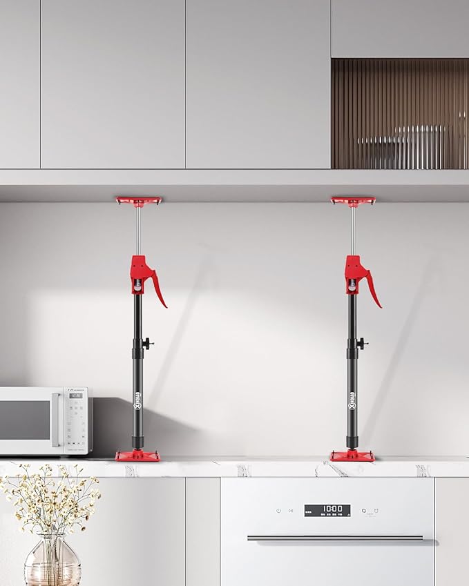 XINQIAO Cabinet Jacks for Installing Cabinets, Light Duty Third Hand Tools Adjustable Support Pole from 15.7 in to 27.6 in, 2 PCS