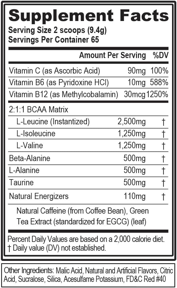 Evlution EVL BCAAs Amino Acids Powder - BCAA Energy Pre Workout Powder for Muscle Recovery Lean Growth and Endurance - Rehydrating Post Workout Recovery Drink with Natural Caffeine - Cherry Limeade