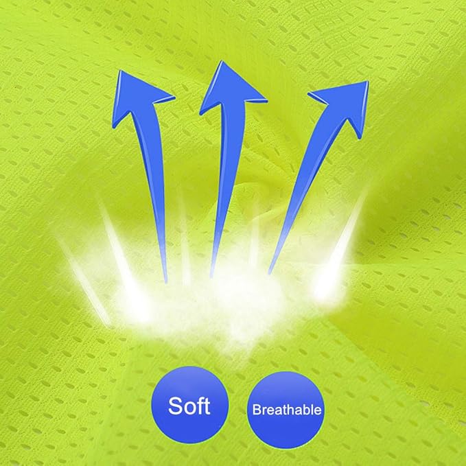 XIAKE Reflective Safety Vest for Men & Women High Visibility Class 2 Vest with Pockets Meets ANSI Standards