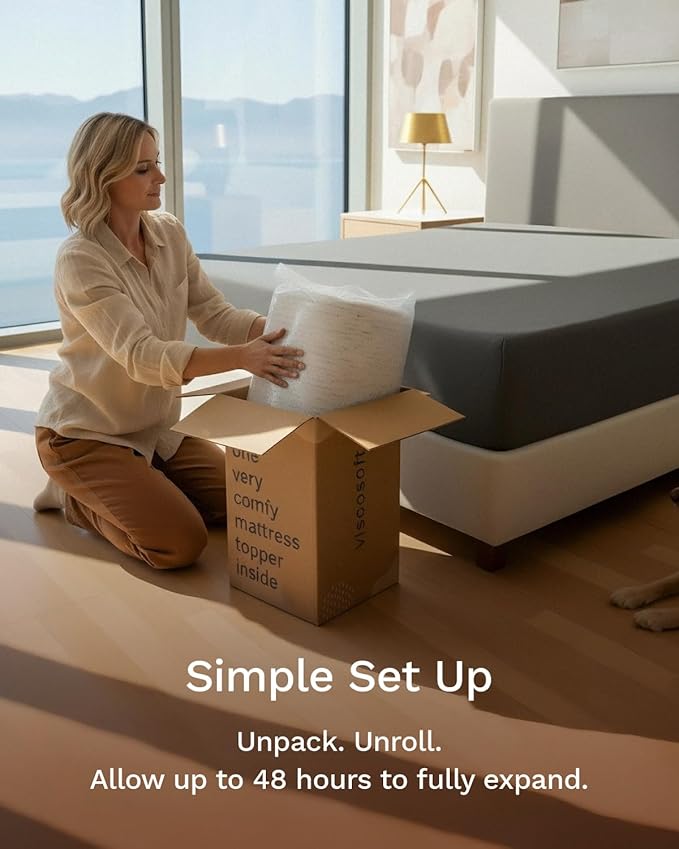 ViscoSoft 3 Inch Memory Foam Mattress Topper King - Select High Density - (Gel-Infused and Ventilated) Mattress Pad with Soft Removable Bamboo-Rayon Cover