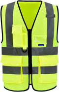 A-SAFETY hi vis Safety Vests, Yellow