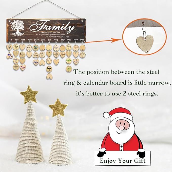 Birthday Gifts for Grandma, Family Birthday Tracker Reminder Calendar Board, Best Mom Grandma Christmas Mother Day Present Idea, Record Birthday in One Place, New Year Gift for Elderly