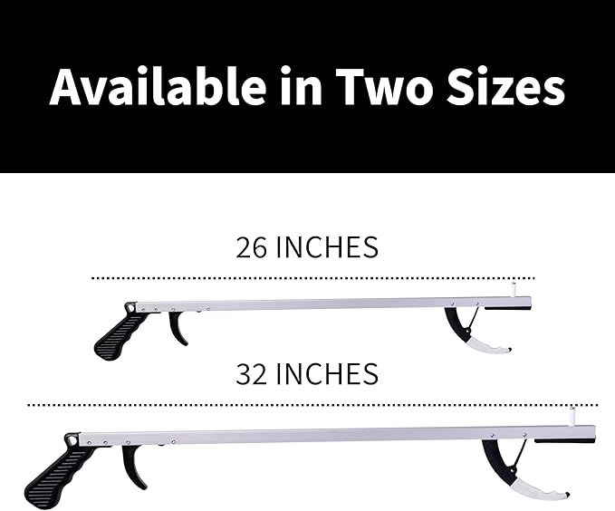 Extra Long Easy Grip Reacher Grabber Tool for Reaching 32 inch Light Weight Picker Upper Stick with Pull Trigger Handgrip, Hook and Magnetic Tip for Post Surgery, Seniors, Cleaning Trash (24)
