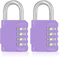 ZHEGE Combination Lock Outdoor 2 Pack, 4 Digit Resettable Weatherproof Combination Padlock for Gym, School, Gates, Doors, Hasps Storage (Purple, 2 Pack)
