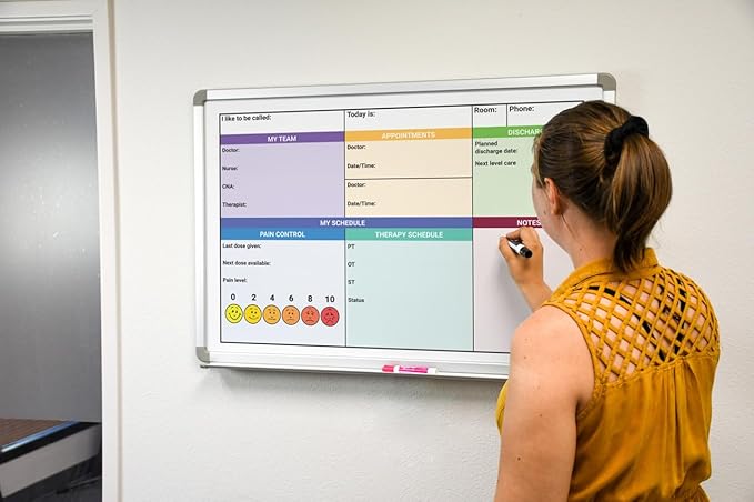 Pain Control with Color Hospital Whiteboard 48" x 36"