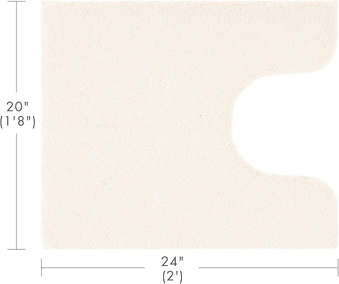 Madison Park Non Slip, Luxrurious Plush Mat, Absorbent, Quick Dry, Spa Design Bath Room Décor Marshmallow Bathroom Rug, 20x24, Cream