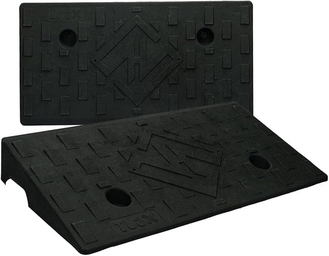 Curb Ramps for Driveway Curb Ramp 2.8 Inch Rise 2 Pack Threshold Ramp for Low Cars Ramps for Lawn Mower to Shed 7000lbs Load Capacity