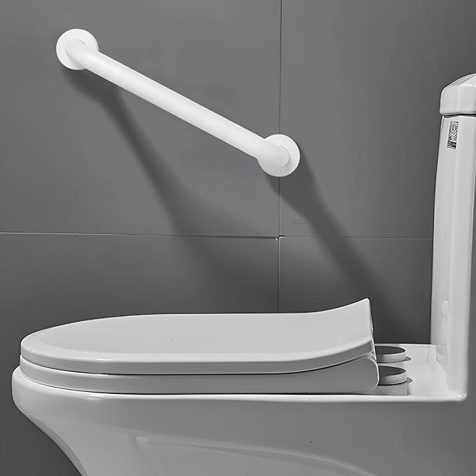 Shower Grab Bar, 2 Pack 12 Inch White Bathroom Grab Bar, 1.25" Diameter 304 Stainless Steel Anti-Slip Grab Bars for Bathtubs and Showers, Handicap Shower Grab Bar for Seniors Elderly
