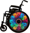 Wheelchair Christmas Wheel Covers, Wheelchair Accessories Wheels, Enhances Aesthetics, Easy Install/Remove, Lightweight, Waterproof (Perfect Peacock)