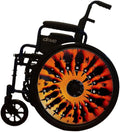 Designer Halloween Cover for Wheelchair Wheels, Enhances Aesthetics, Easy Install/Remove, Lightweight, New Matt Finish (Halloween Witch)