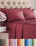 Cal King 6 Piece Sheet Set - Cooling & Breathable Bed Sheets - Hotel Luxury Bed Sheets for Women, Men, Kids & Teens - Deep Pocket Bedding w/Easy Fit - Soft & Wrinkle Free - Cal King Burgundy Sheets
