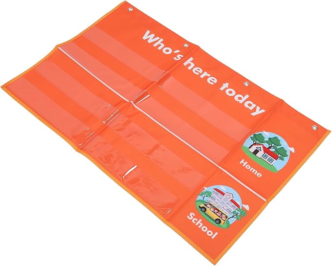 Attendance Pocket Chart with Large Cards, Classroom Management Chart for Preschool, Daily Schedule Attendance Chart for Kindergarten, School Attendance Tracking Tool with PVC Mater