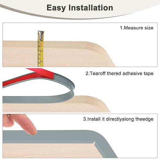 U-Shape Edge Banding, 1.18 Inch x 16.4 FT Self Adhesive Rubber Edge Trim Flexible TPE Corner Protector for Desk/Shelves/Furniture/Countertop/Table/Cabinet/Plywood [Gray]