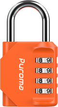 Puroma 1 Pack Combination Lock for Locker 4 Digit Outdoor Waterproof Padlock for School, Gym, Sports, Fence, Toolbox, Gate, Case, Outdoor, Hasp Storage, Cabinets (Orange)