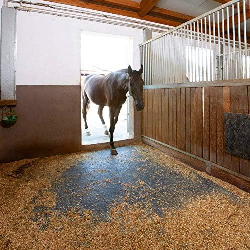 American Floor Mats - Heavy Duty Stall Tiles - Stable/Horse Tiles - Thick, Durable Rubber Flooring Solid Black 6' x 6' Set of 3/8" Thick - 2' x 2' Tiles (9 Tiles Total)