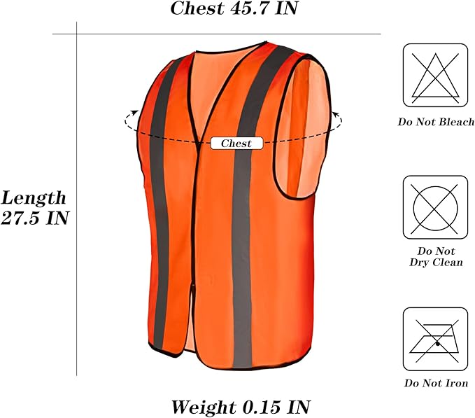 10 Pack Mount Marter Safety Reflective Vest for Outdoor Operator and Sportsmen