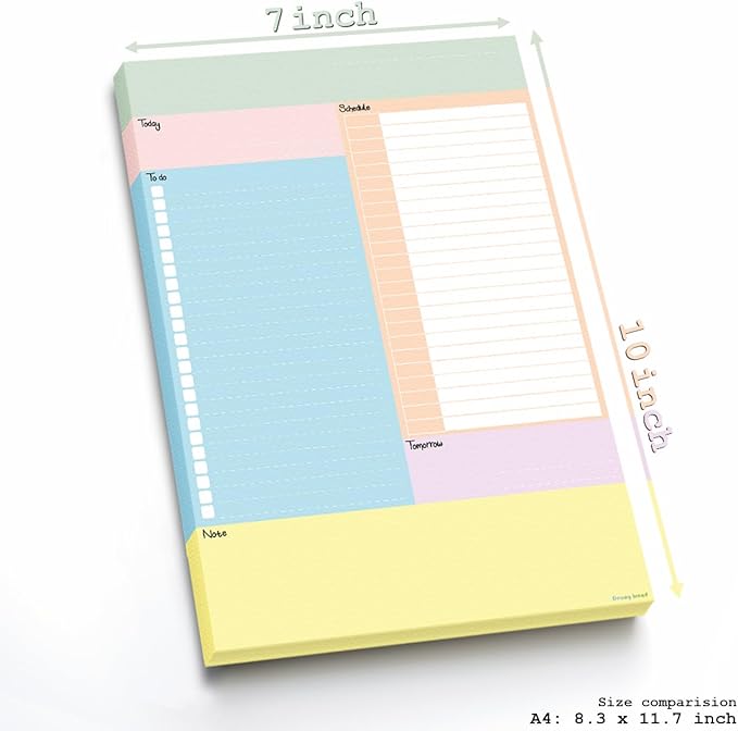 To Do Notepad Today Daily Work Planner Multi-Use Busy Day Meal Planning Note Time Baby Daily Log Undated Habit Tracker Agenda Undated Business Work Journal Accessories Appointment Book Checklist Goal Setting Focus ADHD Tools Notebook Busy Checklist Des...