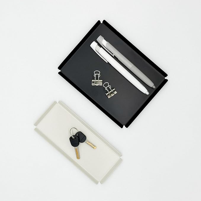 Aluminum Organizer Tray for Desk & Entryway - Minimalist Metal Catchall for Keys, Jewelry, Wallet | A6, Ivory | by PROGETTO2.70