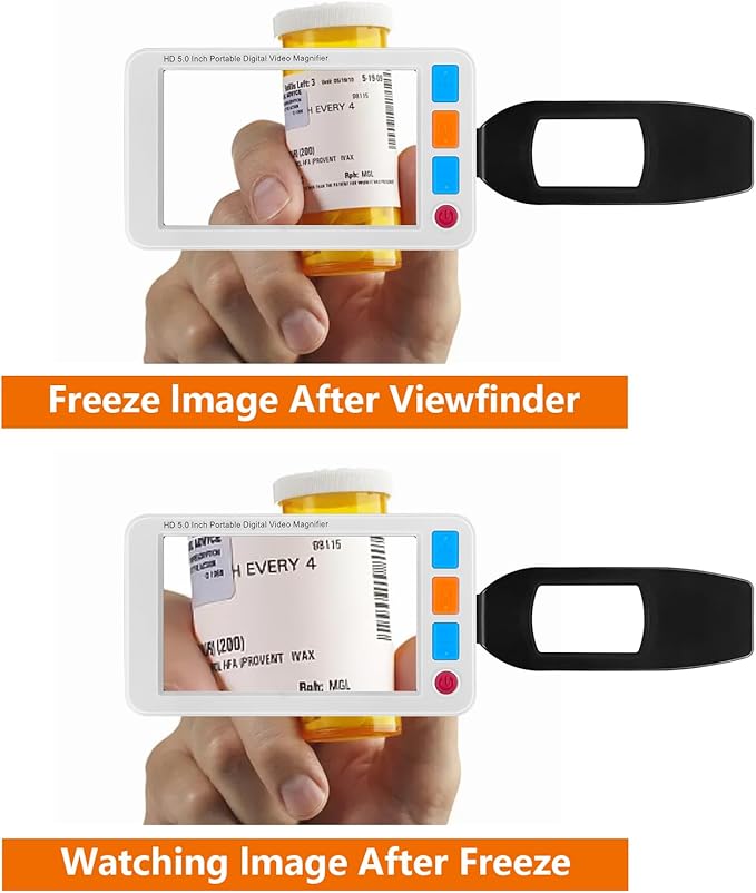 5.0 Inch Digital Magnifier,3X-48X Zoom Electronic Reading Aid,Simplified Buttons Digital Video Magnifier for The Visually Impaired, Low Vision, Color Blindness, Amblyopia