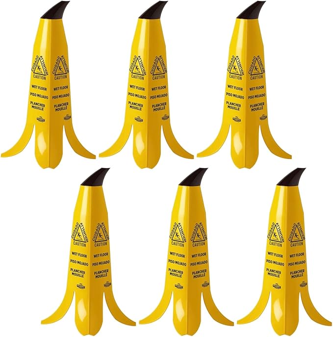 Banana Cone® Safety Sign, (Case of 6), 2FT Height, CAUTION WET FLOOR