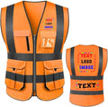Custom Logo High Visibility Vest Customized Reflective Safety Vest With Pocket and Zipper