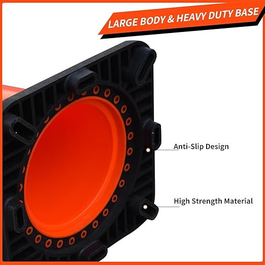 BESEA 8 Pack 36” Traffic Cones, Orange PVC Safety Cones with 6" + 4" Reflective Collars, Heavy Duty Weighted Base for Parking, Roadway & Construction Zone Control