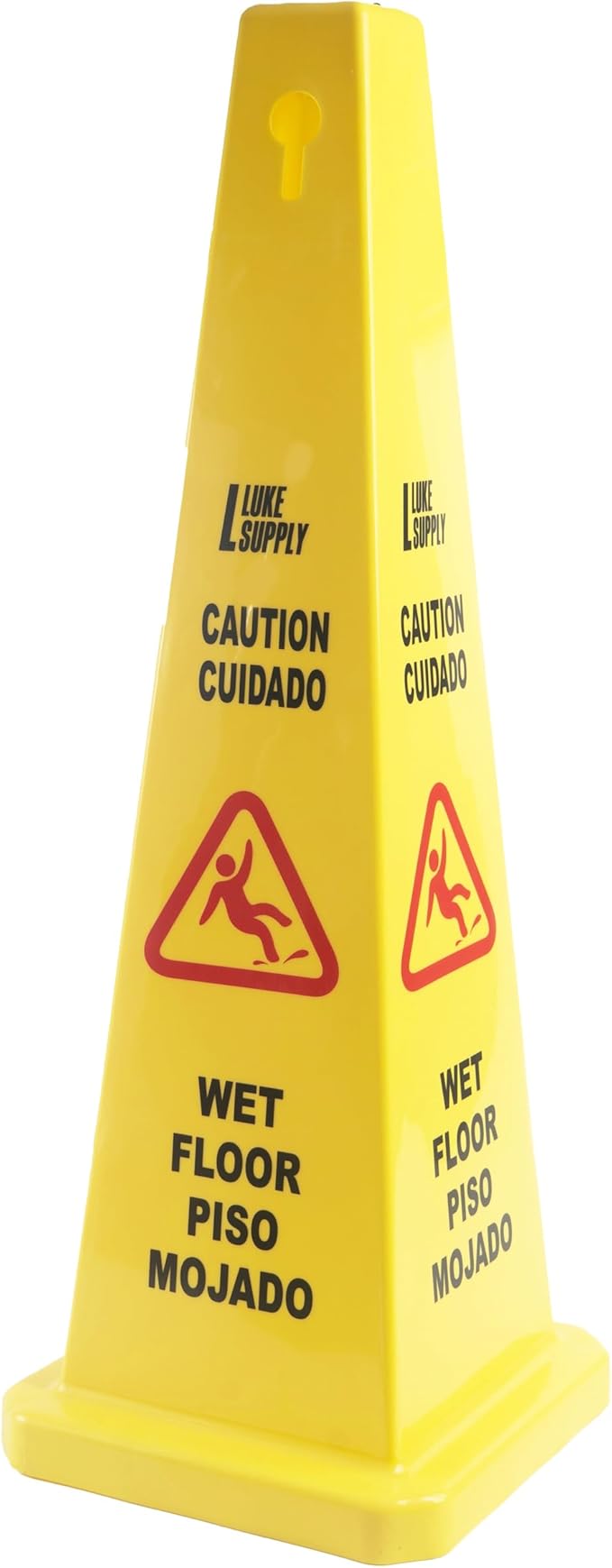 MATTHEW CLEANING 3 Packs 26” Caution Wet Floor Safety Cones for Indoors and Outdoors,Bright Yellow Caution Wet Floor Sign,4-Sided Bilingual Signs,Avoid Fall & Slip Accident