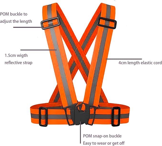Reflective Safety Vest 2pcs - High Visibility Vest Adjustable Straps for Outdoor Jogging, Cycling, Walking and Riding