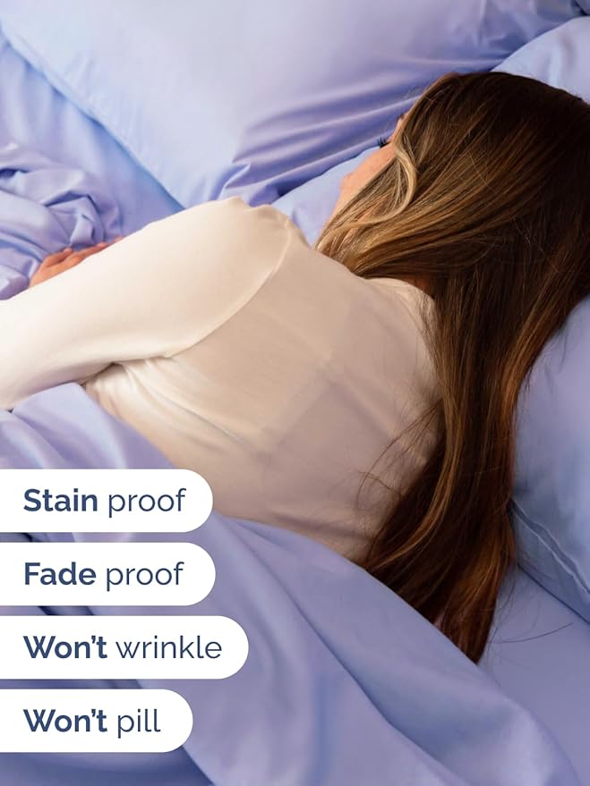Extra Deep Split King Sheet Set - 7 Piece Breathable and Cooling Sheets - Hotel Luxury Bed Sheets Set - Easy Fit - Soft, Wrinkle Free and Comfy Sheets Set - Lavender Sheet Set with Extra Deep Pockets