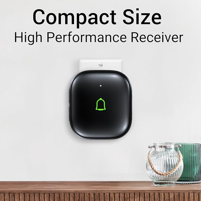 Doorkit Wireless Doorbell with 2 Receivers IP66 Waterproof 1000 Feet with 32 Chimes 115dB 7 volume levels Mute Mode & LED Flash Doorbell Ringer Wireless for Kids Room Teachers Classroom Home Office