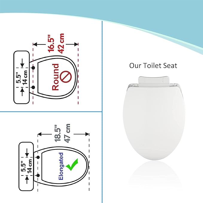 SS114 Toilet Seat Replacement Compatible with TOTO, Elongated Soft Close Toilet Seat for SS113/SS154/SS204/SS214/SS224, Transitional Heavy Duty Oval Toilet Seats, 2-Pack Toilet Bolts and Nuts, White