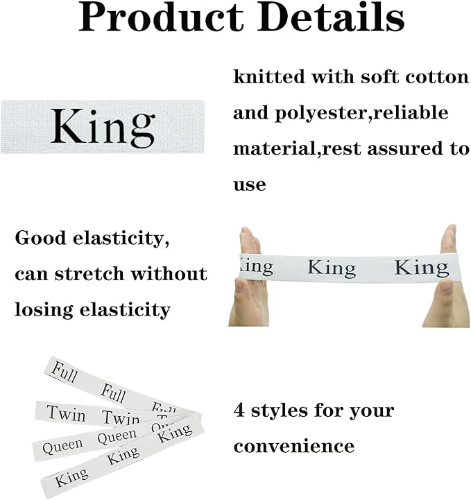 6 Pieces Bed Sheet Organizer Bands, Sheet Organizers and Storage Label Bands, Sheet Label for Bedding, Sheets Organizer for Closet,Sheet Keepers Linen Labels Bedding Bands (King)