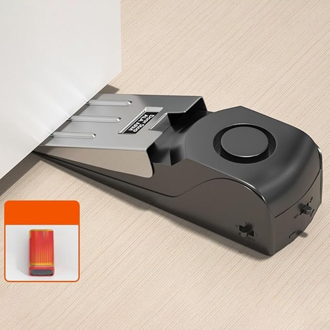Portable Anti-Theft Door Stop With 130DB Alarm, USB-C Rechargeable, Adjustable Sensitivity And Anti-Slip Silicone Pad For Home, Hotel And Travel Security