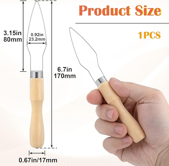 Easy Button Hook, Steel Button Helper Tool for Elderly, Wide Wood Handle Buttons Fastener Device Assist Dressing Aid Tool for Seniors One Hand - 1 Pack